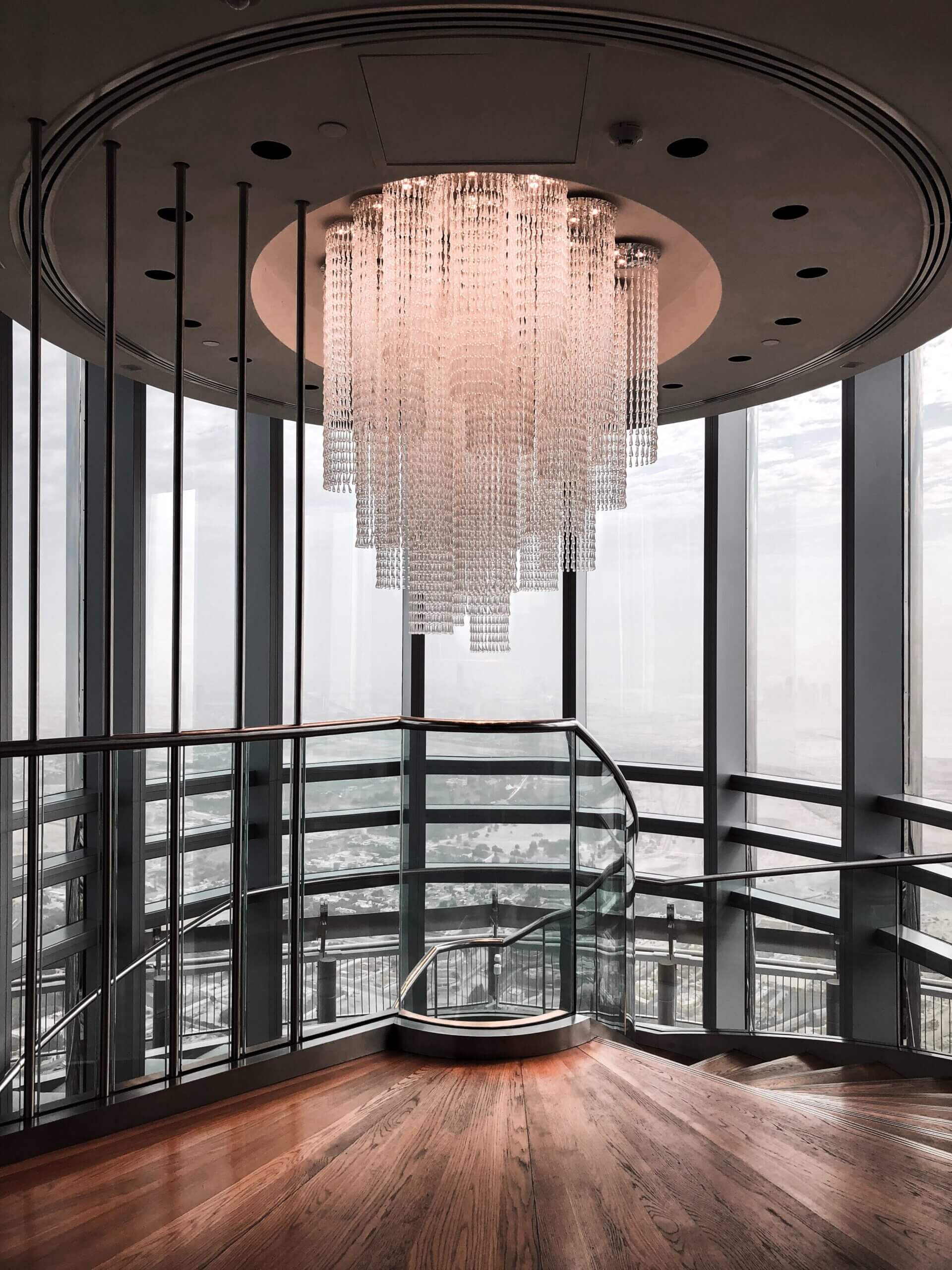 luxury hall with glass