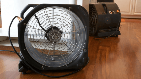When deep cleaning hardwood floors, you can use fans to help dry the floor faster.